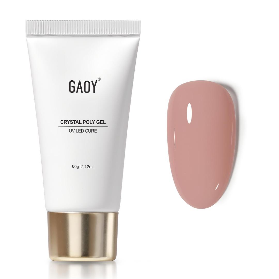 GAOY Crystal Poly Gel, 60g Nail Extension Enhancement Builder Gel, for Beginner & Professional Nail Art Salon DIY at Home, Pink Nude 03