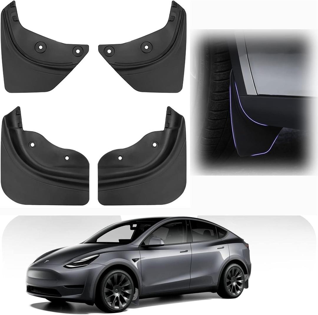 Tesla Model Y Mud Flaps, 4Pcs for Mud Flaps Car Splash Guards Tire Protector, Mudguard No Drilling Required Mudflaps Accessories 2020 2021 2022 2023