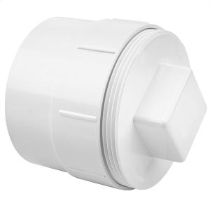 4" PVC Sewer Cleanout Adapter with Plug Pipe Fitting, PVC DWV Flush Sewer Cleanout Cap for Drainage Piping System