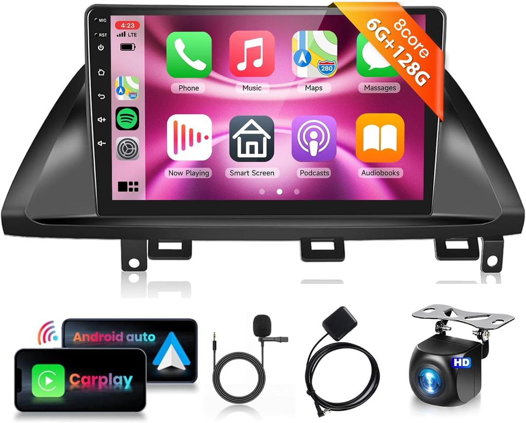 8Core 6G+128G Car Stereo Radio for Honda Odyssey 2005-2010 with Wireless Carplay Android Auto DSP/46 EQ,10.1inch 1280x720P IPS Touchscreen Bluetooth 5.0 RDS/FM Radio GPS WiFi SWC AHD Backup Camera