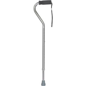 McKesson Offset Cane, Adjustable, Silver, Aluminum, 30 in to 39 in, 300 lbs Weight Capacity, 1 Count