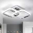 CANEOE Led Hallway Ceiling Light Fixtures, Square Modern Led Ceiling Lamp, 6000K Chrome Finish Indoor Ceiling Lighting Fixture for Living Room Bedroom Kitchen Bathroom Lights (GDD-SFSL-C-US)