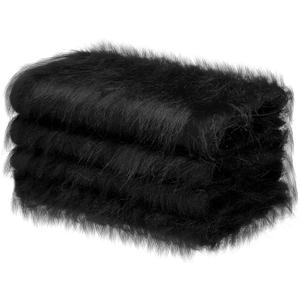 Jetec 4 Pcs Black Faux Fur 10 x 20 Inch Christmas Faux Fur Fabric Squares Fluffy Halloween Fabric Patches Winter Soft Plush for DIY Craft, Gnomes, Cosplay Costume, Decoration