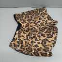 SHENHE Women's Glitter Sequin Leopard Shorts Low Rise Sexy Rave Club Booty Shorts Hot Pants (Brown) S