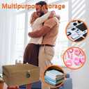 Lockable Adult Toy Storage Organizer Lock Box Toy bags container case with 6 Drawstring Bags 3 Sizes, Large capacity 15 x 10 x 6.3 Inches (Dark Brown)