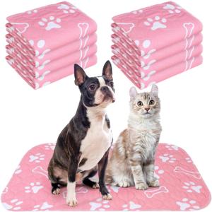 BEAUTYZOO 8 Pack Washable Pee Pads for Dogs, Reusable Puppy Pads for Potty Training, Waterproof Super Absorbent Wee Wee Pads for Dogs Non-Slip, Pet Whelping Mats Playpen Dog Crate Floors, 18'' x 24" (Pink)