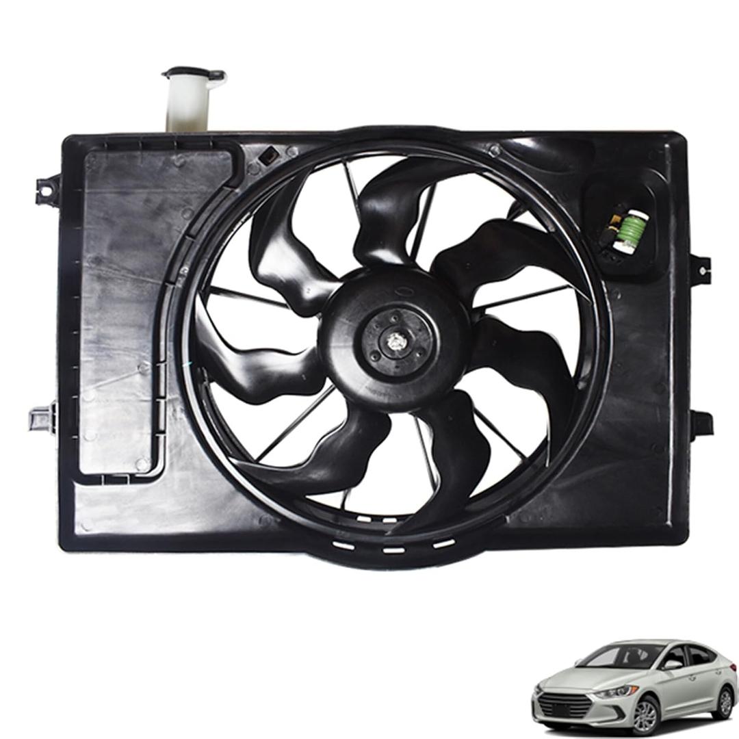 Radiator A/C Condenser Cooling Fan Assembly Replacement for Elantra 2017-2019 Replacement for 25380F2000