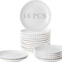 OMAYKEY 5.5 Inch Small Ceramic Dessert Plates Set of 18, Small Appetizer Plates, Porcelain Round Shaped Mini White Plate, for Cake Waffles Snacks Side Dish, Oven Microwave Dishwasher Safe