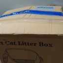 Open-Top Self Cleaning Litter Box, Automatic Cat Litter Box with APP Control, Dual Safety Sensors, Includes Trash Bags, Grey-White