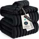 Bedsure GentleSoft King Size Blanket for Bed - Cozy Soft Blankets for Women, Cute Large Fleece Throws for Girls, Black, 108x90 Inches