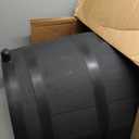 RTS Home Accents 50-Gallon ECO Rain Barrel Made with 100% Recycled Plastic, Flat Back Rain Water Collection Barrel, Black