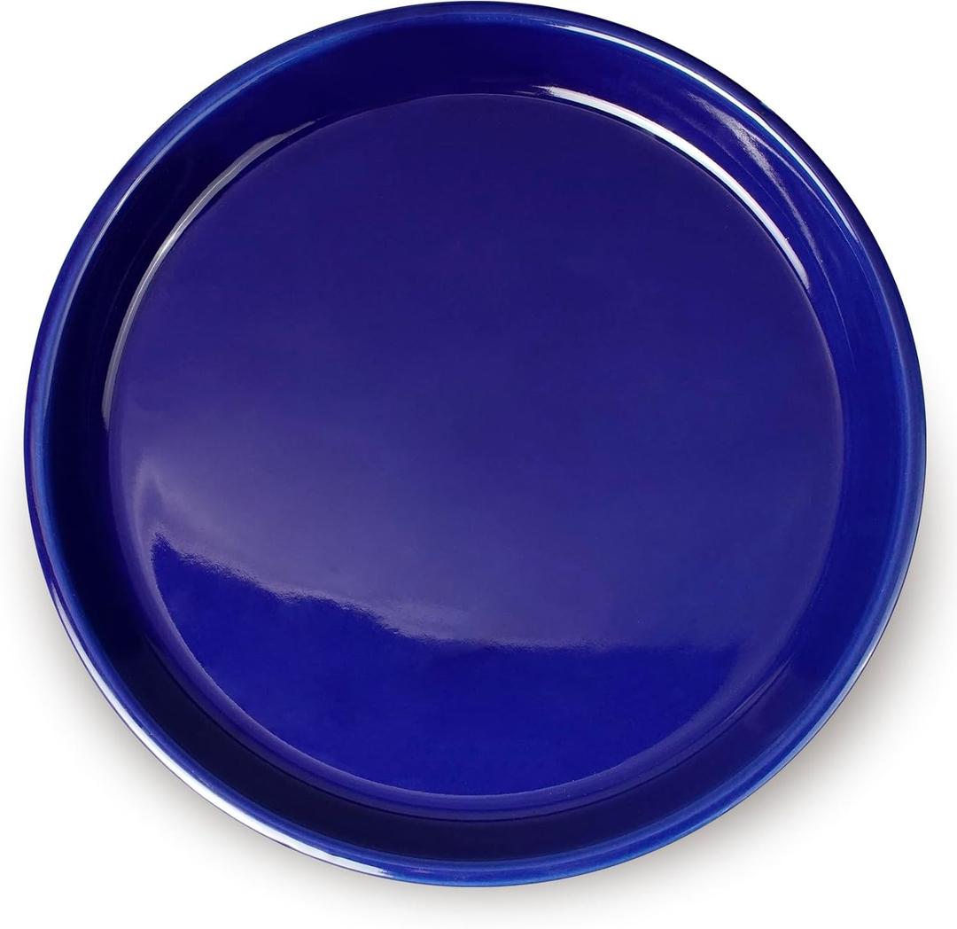Plant Pot Saucer 12 inch - Ceramic Plant Saucers for Indoors Outdoors Plant Drip Tray for Pots Plant Dish to Catch Water Large Flower Pot Saucer for Water Drainage Blue