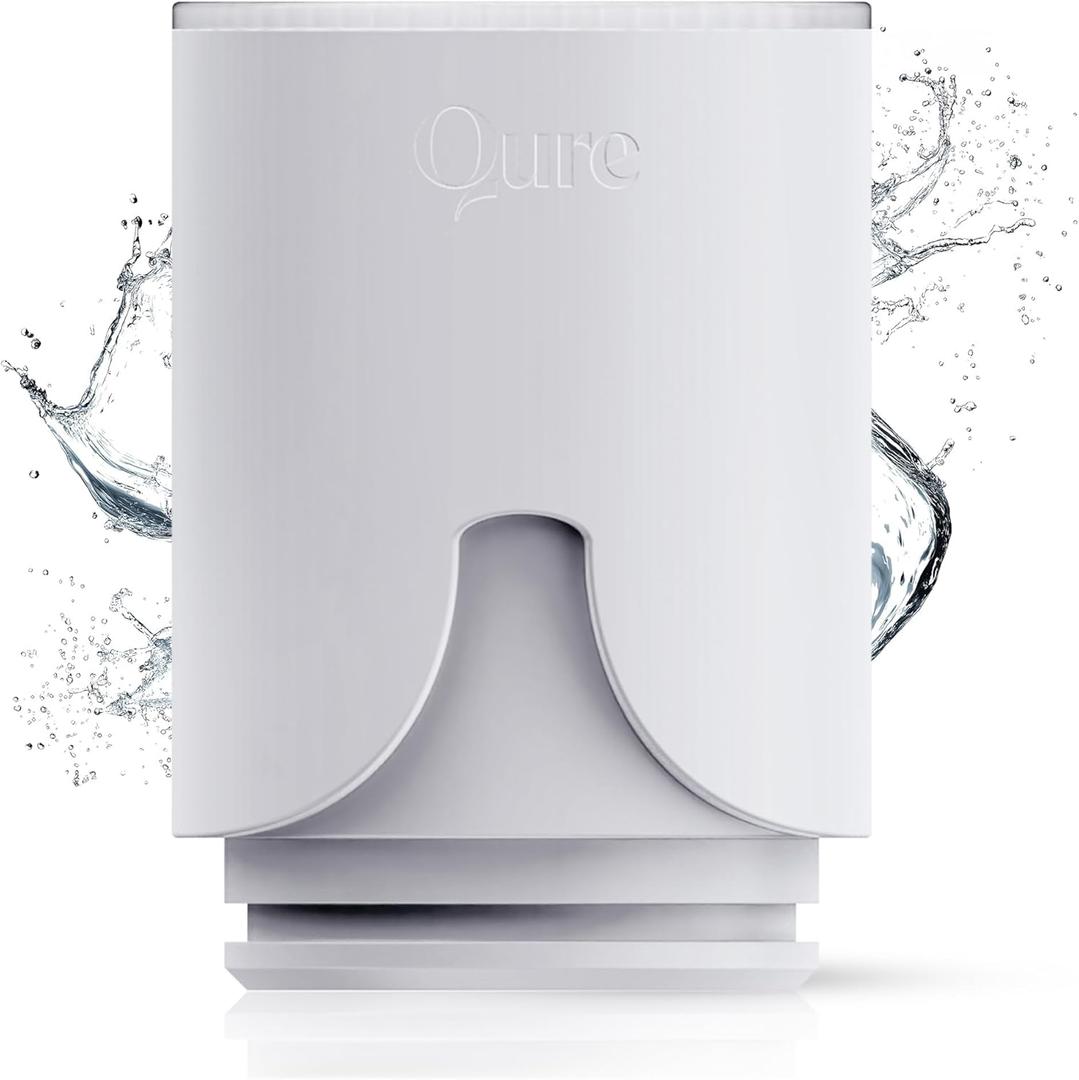 Qure Skincare Faucet Filter Refill - Replacement Cartridge for Faucet, 99% Chlorine Reduce, Clinically Tested - White, 3-Month Supply (1 Piece)