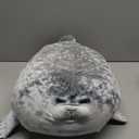 SQEQE Chubby Seal Pillow Plush with 4 Baby Seal Plushies in Her Tummy, Stuffed Cotton Plush Animal Toy Gift for Kids