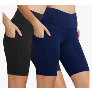 baleaf Women's 8"/ 5"/ 3" Biker Shorts High Waist Yoga Workout Gym Running Volleyball Spandex Shorts with Pockets S