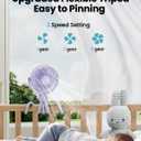 Gaiatop Mini Electric Fan with 360 Rotation, 5.5mm Gaps, Rechargeable Battery, 3 Speeds, Purple
