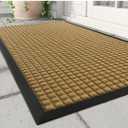 Yellow MontVoo-Door Mat Outside Entrance Outdoor Indoor Front Doormat for Entryway-Durable Rubber Backed Welcome Entry Mat Non Slip Dirt Trapper Absorbent- 36’’x60’’