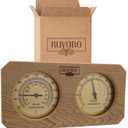 Sauna Thermometer and Hygrometer 2-in-1 Handcrafted from Canadian Red Cedar Wood - Analog Temperature & Humidity Gauge Fahrenheit & Celsius Premium Glass Dial Luxury Sauna Accessories