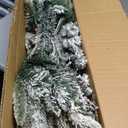  4.5Ft Snow Flocked Artificial Pencil Christmas Tree, Unlit Hinged Pine Tree w/ 242 Branch Tips, Artificial Xmas Tree for Home, Office, Party Decoration