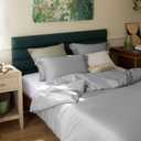 Bedsure Cooling Duvet Cover Queen - Moisture Wicking and Silky Eucalyptus Lyocell Cotton Hybrid Comforter Cover Set for Hot Sleeper - Buttery Soft and Breathable, Cooling Bedding Set, Silver Grey