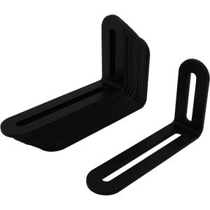 10 Pcs Black 4 Inches Adjustable Metal L Shape Angle Bracket Corner Brace with Slotted,Joint Right Angle Corner Brace Brackets for Fixing Wood Furniture,Thickness 3mm,Max Load 30LB