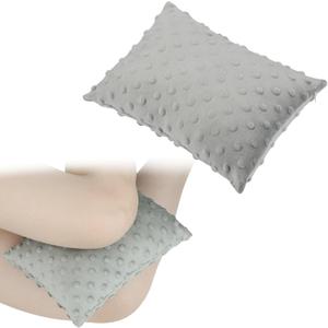 Soft Knee Pillow Leg Pillows 11" x 7.8" Small Hip Support Pillows Between Legs for Side Sleepers Sciatica Joints Pain Relief Machine Washable Post Surgery Cushion Gifts, Minky Dot Light Gray