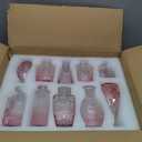 Glass Bud Vase Set of 20 - Small Vases for Flowers in Bulk - Assorted Vintage Crystal Vases for Flowers, Table Centerpieces (Pink, 20 Pcs)