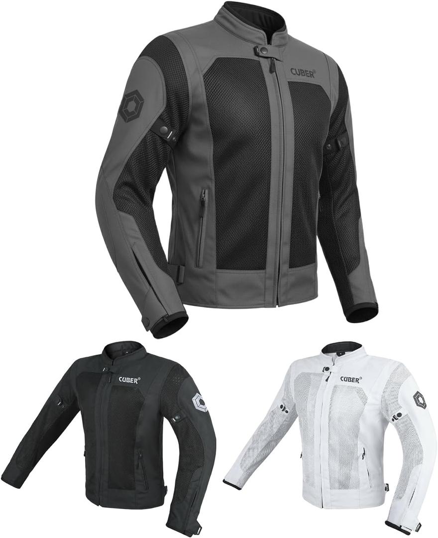Cuber Motorcycle Breathable Mesh Jacket Mens With CE Armor Bikers Racing Gear, Summer Motorbike Protective Jacket, 3XL