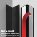 Wall Corner Protector, Walls Edge ProtectorSelf-Adhesive Wall Corner Guards,PVC Double Side Edge Protector Furniture Stairs Guard (Black Wood Grain 2PCS 90cm/35.4in)