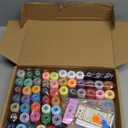 50 Pcs 25Color Sewing Machine Thread & Prewound Bobbins Size A, 500 Yard Thread for Sewing Machine, Sewing Threads for Sewing Machine Hand DIY Beginners, Stitching, Home