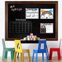 Loddie Doddie Magnetic Chalkboard - 46 in x 34.5 in, Rustic Wood Frame - Menu Board for Kitchen & Magnet Display - Mounting Hardware & Hanging Chalkboard - Meal Planning Chalk Calendar Board for Wall