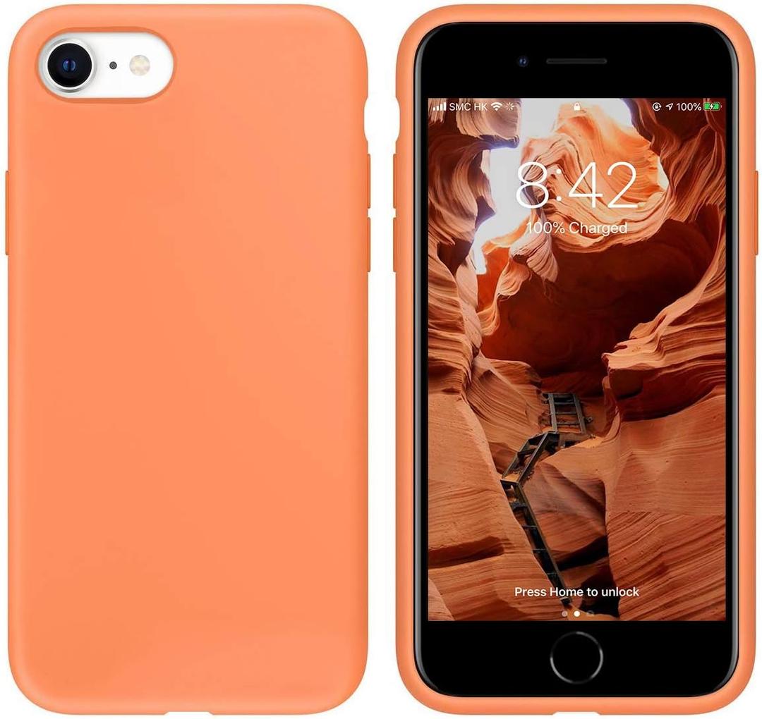 iPhone SE 3 Case 2022 - Orange Silicone Gel Rubber Cover, Drop Protection for 4.7" iPhone SE 3 Visit the IceSword Store