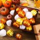 Tigeen 24 Pcs Thanksgiving Pumpkin Hanging Ornaments Fall Mini Pumpkin Hanging Tree Ornaments Ball Decorations for Tree Thanksgiving Harvest Party Halloween Home Decor (Novelty)