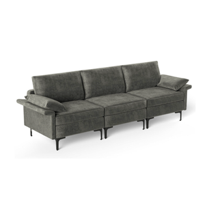 Large 3-Seat Sofa Sectional with Metal Legs for 3-4 people