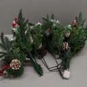 Rivokeer 2 Pack Pre-lit Artificial Christmas Tree Urn Filler, Battery Operated Lighted Xmas Tree with Pinecones & Berries, Holiday Planter Filler Outdoor Waterproof Decor for Porch, Garden, Yard