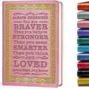 Pink A5 Lined Leather Journal Notebook,Inspirational Leather Journal Notebook for Men Women,200 Pages 100 Gsm Thick Ruled Paper Daily Diary for School,Travel,Business,Work (Pink)