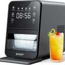 ecozy Nugget Ice Makers Countertop, 44Lbs Pebble Ice Maker, Intuitive EcoScreen & One-Touch Timer, Self-Cleaning Countertop Sonic Ice Machine with 3.5lb Pull-Out Basket, for Home/ Kitchen/ Office