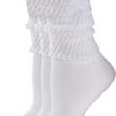 HUE Women's Slouch Sock 3 Pair Pack (One Size, White/White/White)