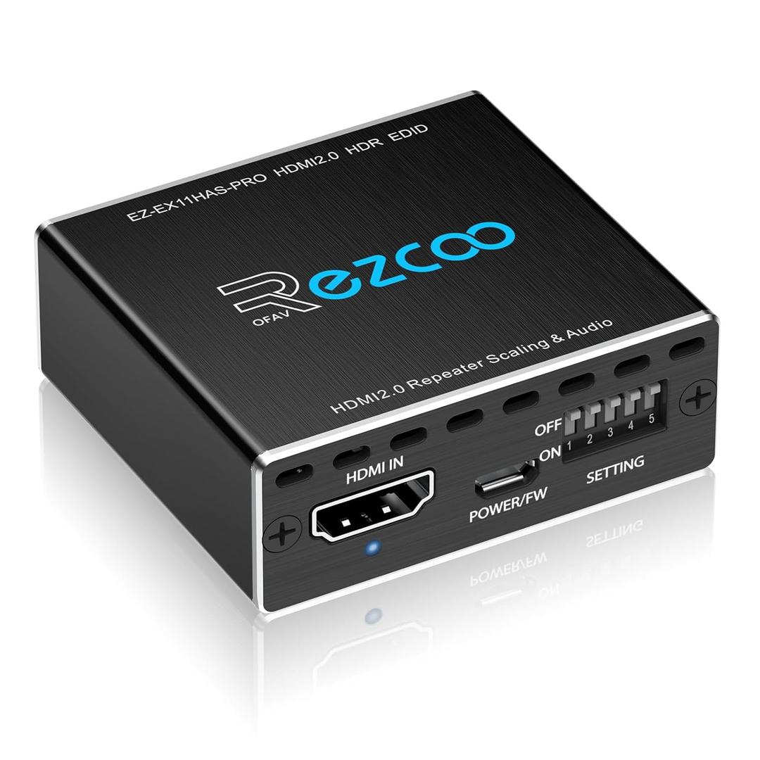 HDMI Splitter 1x1 Audio Extractor 4K 60Hz Atmos CEC EDID/Down-Scale/HDCP Switch Fit Various Video- SPDIF 5.1CH Optical Toslink,Stereo Audio Breakout, HDMI Repeater Digital De-embedder Decoder EX11PRO