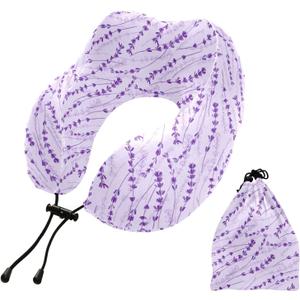 Lavender Purple Color Travel Pillow Travel Neck Pillows for Sleeping Airplane Memory Foam Neck Pillow Head Support Plane Pillow with Storage Bag for Sleeping Car Train Bus Plane Accessories (Mulit14)