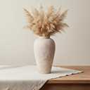 Ceramic Flower Vase Home Decor - 9.2 inch Large Farmhouse Table Vases, Rustic Decorative Vases for Kitchen Living Room Coffee Dining Shelf Mantel Decoration (Gray)