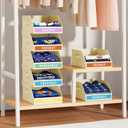 DIMJ Closet Organizers Storage Bins - Clothes Organizer Kids with Weekly Labels & Frame, Stackable Basket Organization, Foldable Shelf Storage Container for Wardrobe Bedroom