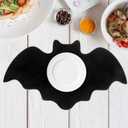 DOITOOL Halloween Bat Placemats Set of 6 Black Halloween Place Mats Non-Slip Washable Bat Table Mat for Holiday Party Decorations Kitchen Dining Table Decorations