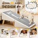Dog Stairs for Small Dogs 16" H - Upgraded Non-Slip Dog Ramp for Couch, Foldable 2-in-1 Pet Ramp and Ottoman, Pet Stairs for Puppy, Pet Steps with Solid Wood Frame (Beige)