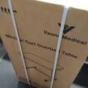 Vaunn Medical Pneumatic Adjustable Overbed Bedside Table With Wheels (Hospital and Home Use)