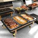 Amhier 11Qt Chafing Dishes for Buffet, 4 Pack, Black & Gold
