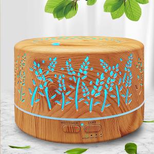 Diffusers for Essential Oils Large Room,600ml Essential Oil Diffusers for Home, Waterless Auto Off 7 Colors Changed 3 Mist Modes, Cool Mist Humidifiers for House Bedroom Decor, Gifts, Light Wood