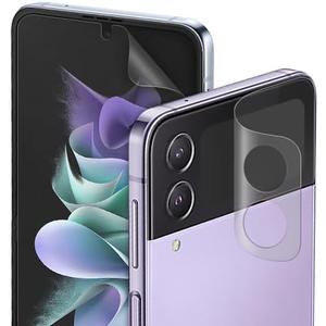 [3+3 Pack] for Samsung Galaxy Z Flip 3 5G, EPU+TPU Anti-Glare Matte Screen Protector, Full Covered Inside + Outer Film, Anti-Fingerprint, Self-Healing, Easy Installation