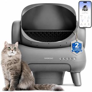 Neakasa M1 Plus Open-Top Self-Cleaning Cat Litter Box, 360 Safety Sensors, Advanced Odor & Leak Control, Automatic for Large & Multi-Cat Homes, Litter Mat & 2 Rolls Refill Bags Included