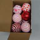 Riceshoot 12 Pcs Valentines Day Ball Ornaments 2.36 Inch Red Pink White Hanging Decor Heart Balls Ornaments for Tree Valentine's Day Party Supplies Decorations (1.97 Inches/ 5 cm, Romantic)